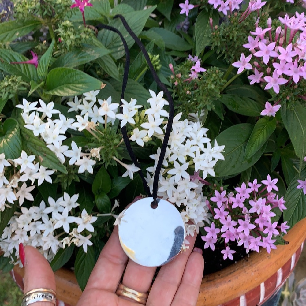 Sterling Silver Large Disc Necklace